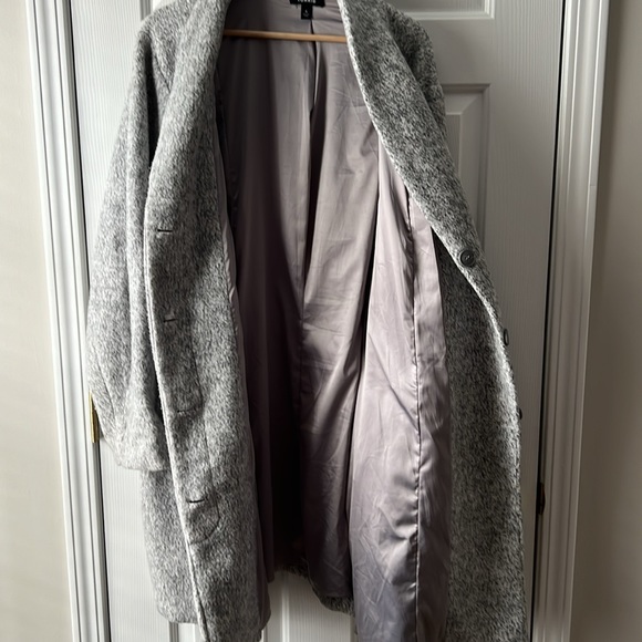 Torrid Marled Light Grey Hacci Funnel Neck Coat size 4 - Picture 9 of 12